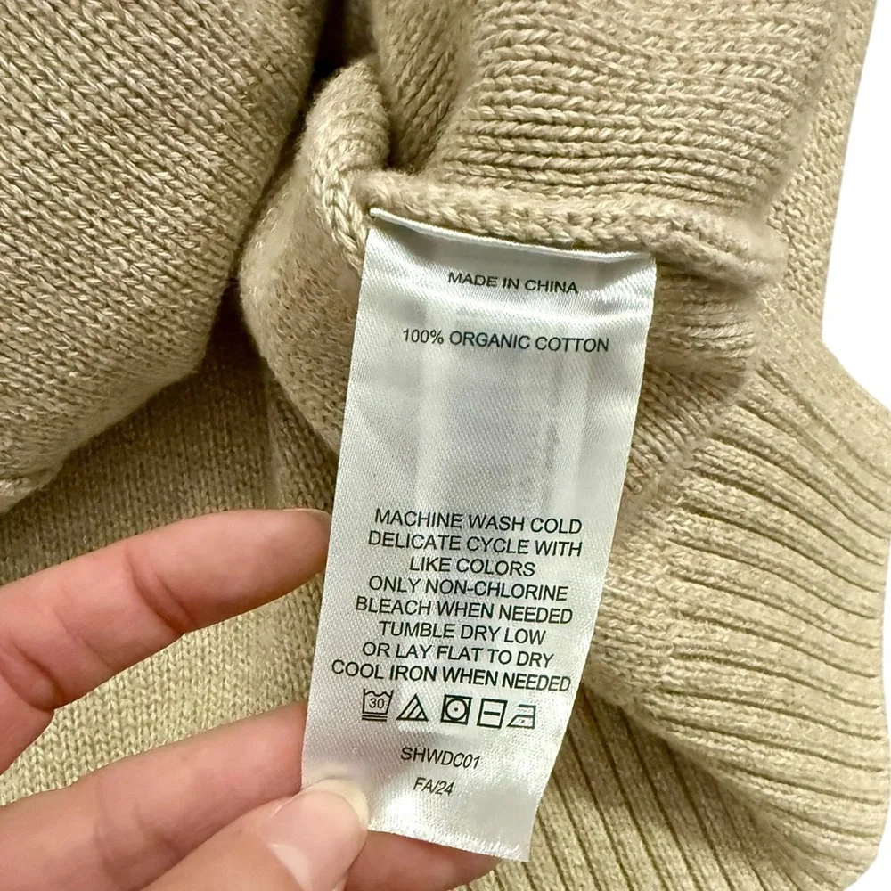 Quince Beige Button-Up Women's Cotton Cardigan Size Small - Picture 4 of 8